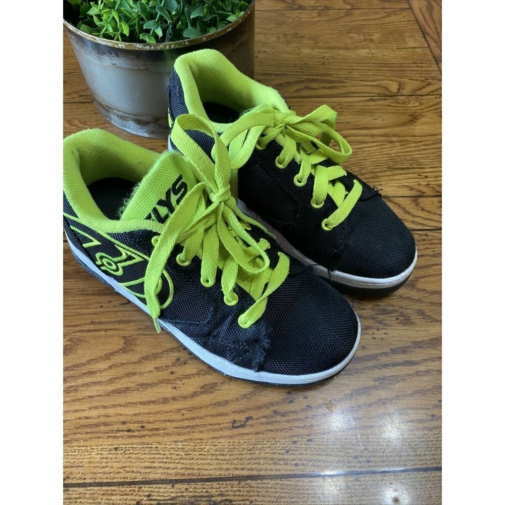 Heelys Propel 2.0 Wheeled Skate Shoes Size 3 Black/Neon Yellow kids youth